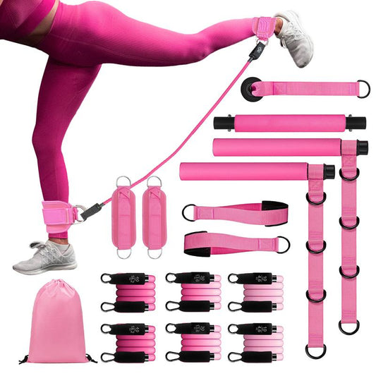 Multi-Functional Pilates Bar Kit with Resistance Bands